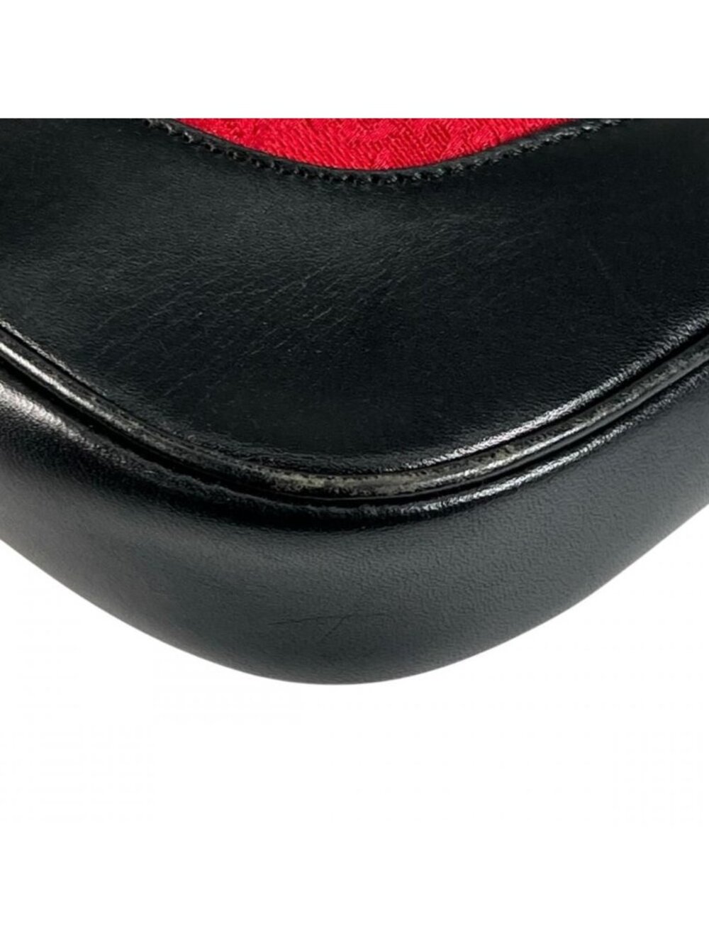 Gucci Jackie Shoulder Bag GG Canvas Leather Red Black Silver - Picture 9 of 13